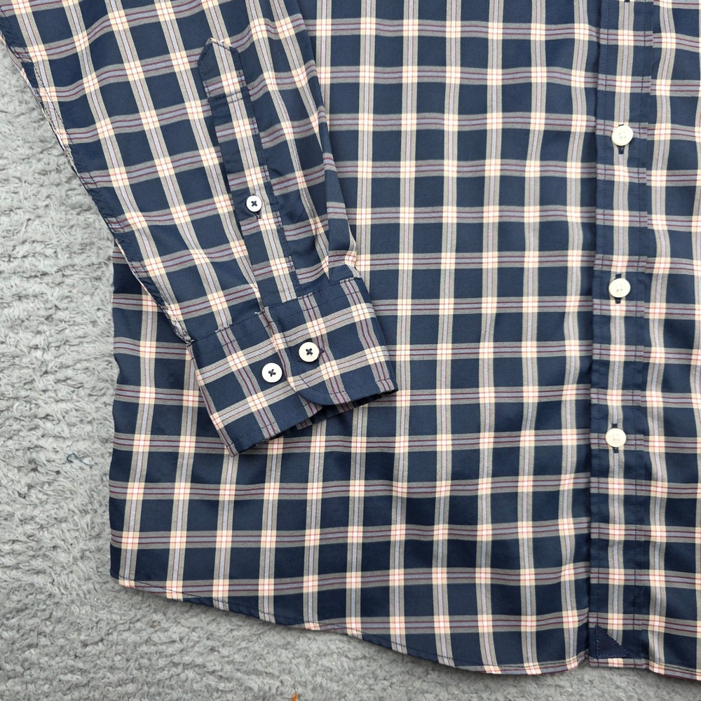 UNTUCKit‎ Dorin Button Up Mens XXL Tall Navy Plaid Long Sleeve - Picture 10 of 14